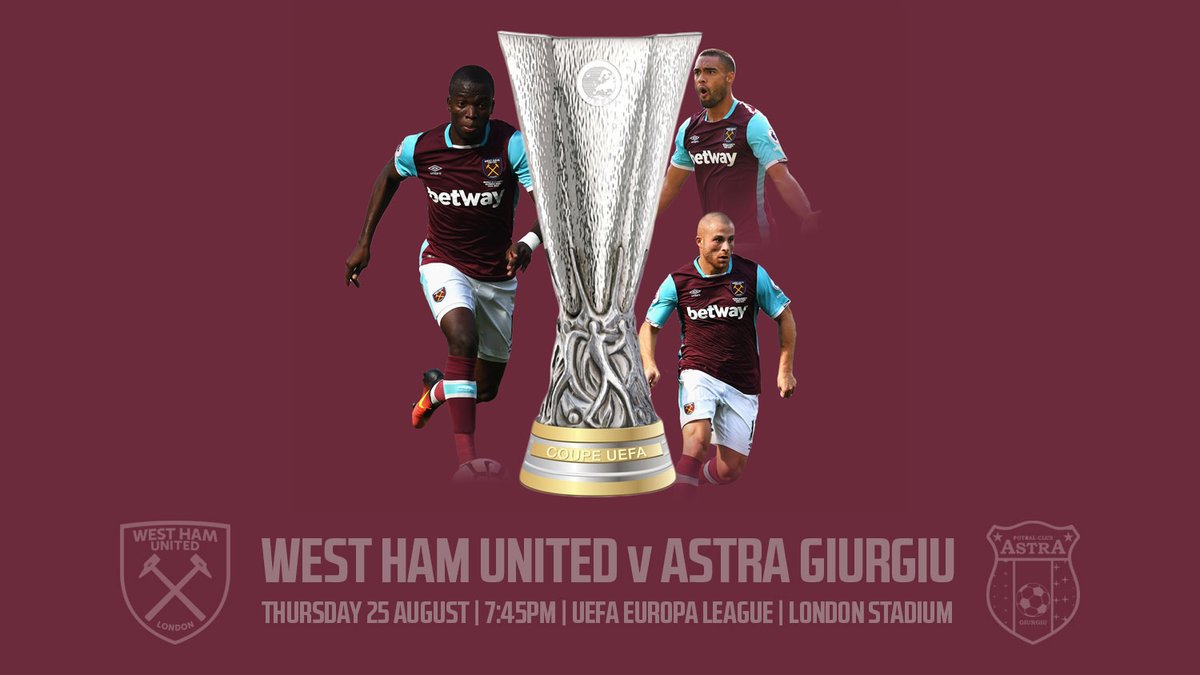 sffeghouli's tweet photo. Derrière l'équipe pour le match retour d'@EuropaLeague ce soir face à Astra Giurgiu à domicile ! #LetsGoHammers https://t.co/gAlNzjT5uF