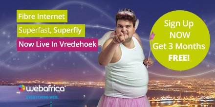 Vredehoek residents fibre is live in your hood! Sign up today &amp; the first 3 months is FREE - buff.ly/2bhKE9S