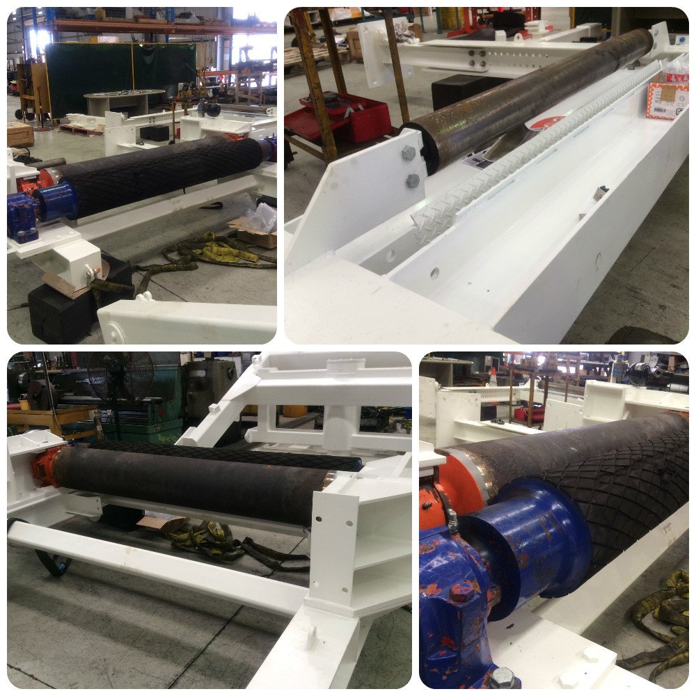 CustomFP's tweet photo. #coal #conveyorbelt pinch rolls and belt clamp job progressing at #customfluidpower #carrington #newcastle https://t.co/NHi4GSzMnt