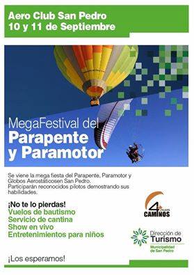 Se viene el Festival de Parapente y Paramotor en el Aero Club de #SanPedro! No te lo pierdas!