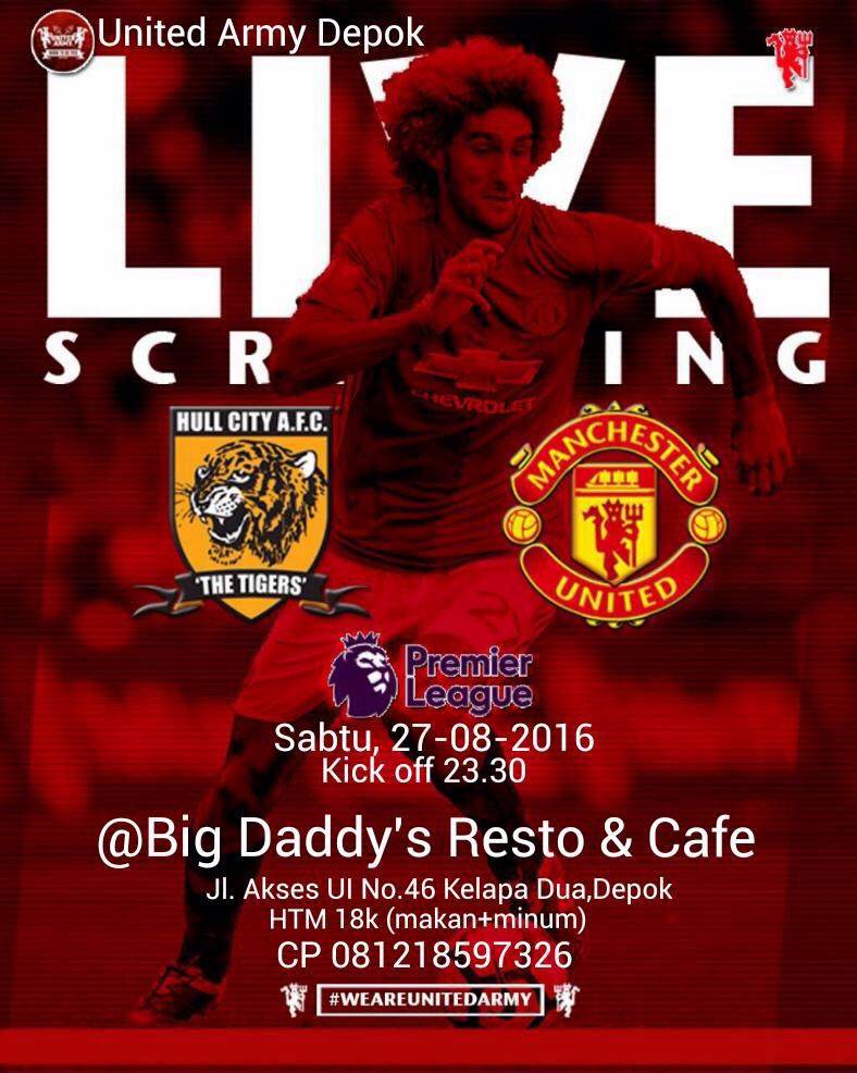 EPL Live Screening with UAD | Sabtu, 27 Agustus 2016 | <a href="/Resto_BigDaddys/">Big Daddy's Resto</a> | Jam 23.30 WIB | HTM 18k
<a href="/infodpk/">All About Depok</a>