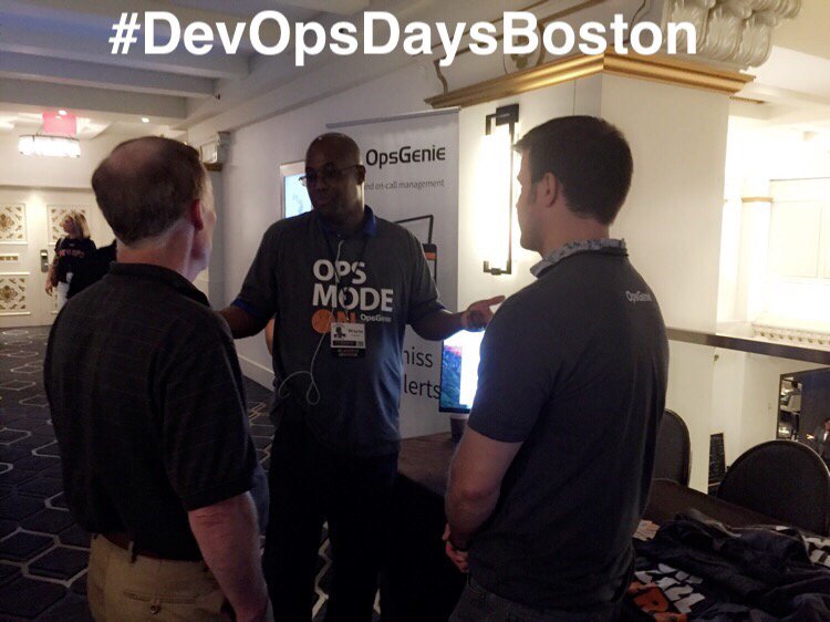 Opsgenie's tweet image. @OpsGenie seems to be very popular here at @devopsdaysbos! Come one...come all for a FREE shirt!! #DevOpsDaysBoston