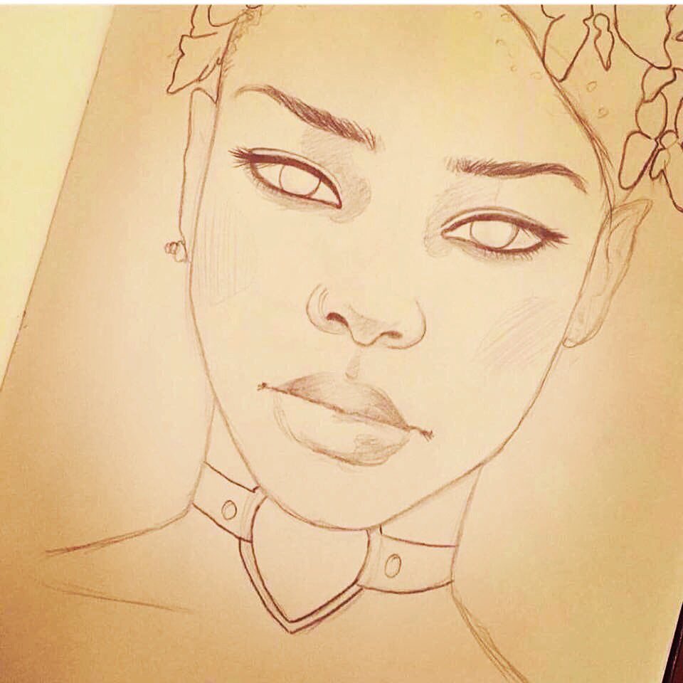 cherchanel's tweet photo. Had a #drawing of me #done &amp; #love it 🤘🏽 https://t.co/tr4Amapul3