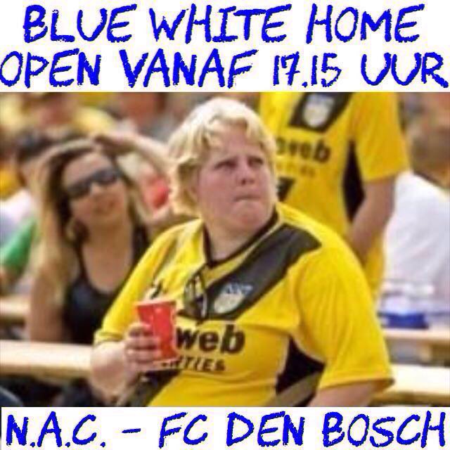 Blue White Home geopend vanaf 17:15 uur. Omwisselen in home tussen 18:30 en 19:00. Het bier staat koud. Tot morgen!