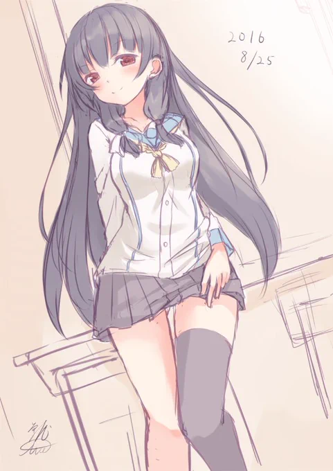 磯風～乳袋差分とか遊んでたらちょっとオーバーしてたナス

#艦これ版深夜の真剣お絵描き60分一本勝負
#艦これ版真剣お絵描き60分一本勝負_20160825 