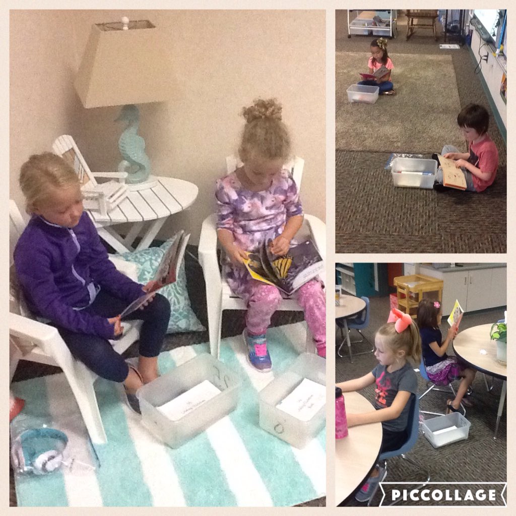 CES_Royer's tweet photo. Kinders building stamina for Read to Self! #readingatthebeach #Daily5 https://t.co/R3be0nT9gn