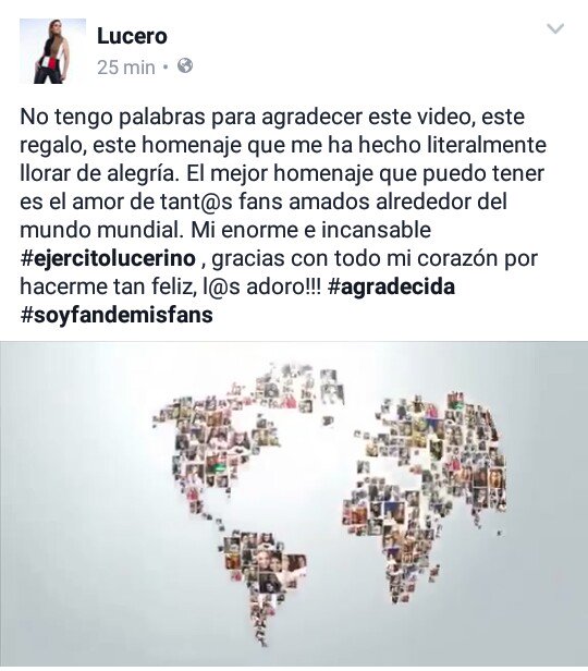 UnLuceroenArg's tweet photo. El homenaje a @LuceroMexico de parte de todos sus fans del mundo mundial #fandesusfans https://t.co/res2FpWvNO https://t.co/bayMfCIzda