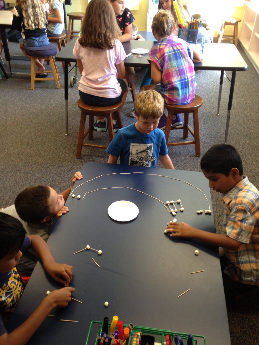 mbugg2's tweet photo. Marshmallows, toothpicks and markers.  Checkout Makerspace creations! https://t.co/hf0RNYrTjb