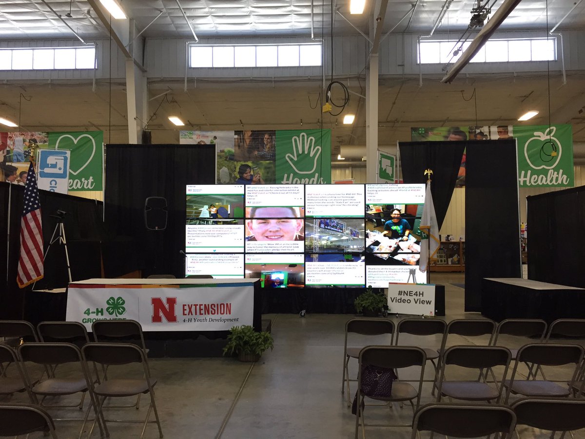 The #NE4H Video View Wall is ready to share the #4H story at the 2016 #NEStateFair!