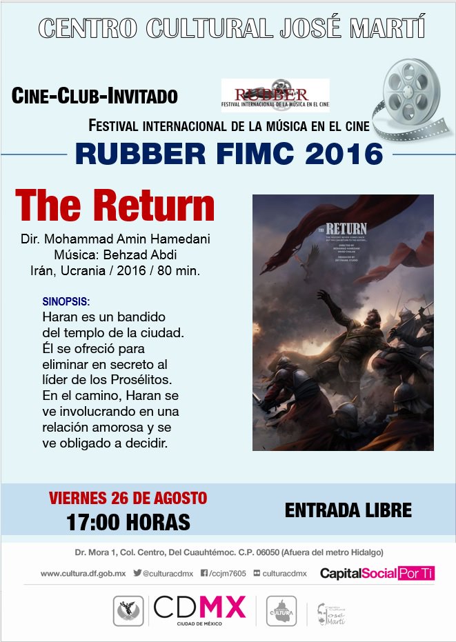 RubberFilmFest's tweet photo. Asioste a la última proyección de @RubberFilmFest, este viernes 26, a las 17:00 Horas en Centro Cultural José Martí https://t.co/j2AaOBZvRU