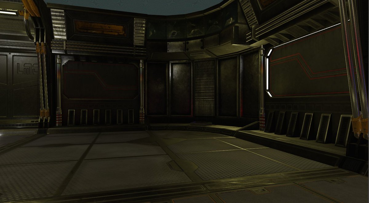 K6_Grimm's tweet image. Black Ops 3 radiant, scifi hallway corner with modular models #blackops3 #modtools #indiedev #gamedev
