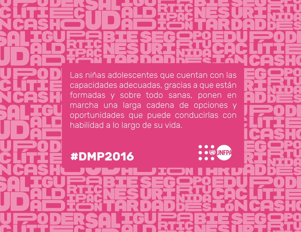 UNFPApanama's tweet photo. La inversión para el desarrollo sostenible, debe empezar por las niñas adolescentes. #DMP2016 https://t.co/SfTIlkJKBQ