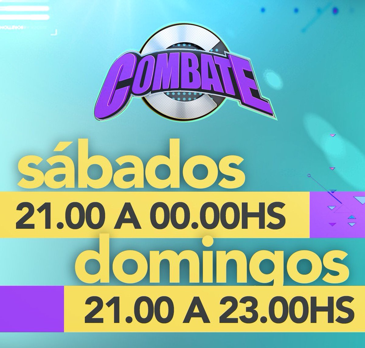 ¡Combate cambia de horario! La adrenalina, emoción, fuerza y competencia💪 SÁBADOS Y DOMINGOS 21hs 💪
