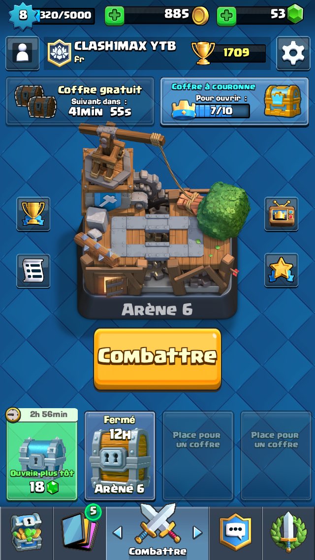 CLASH1MAXYTB's tweet photo. On passe arène 6 avec un petit coffre géant 😝 https://t.co/7L09EbRD7I