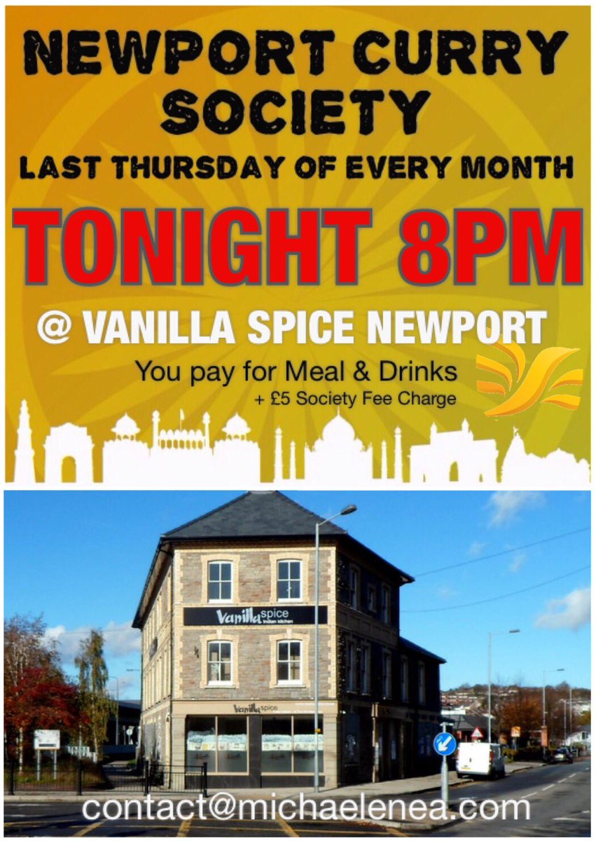 TONIGHT 8PM! Pop down! Newport Curry Society is back! Exploring a different curry house last Thursday of every month