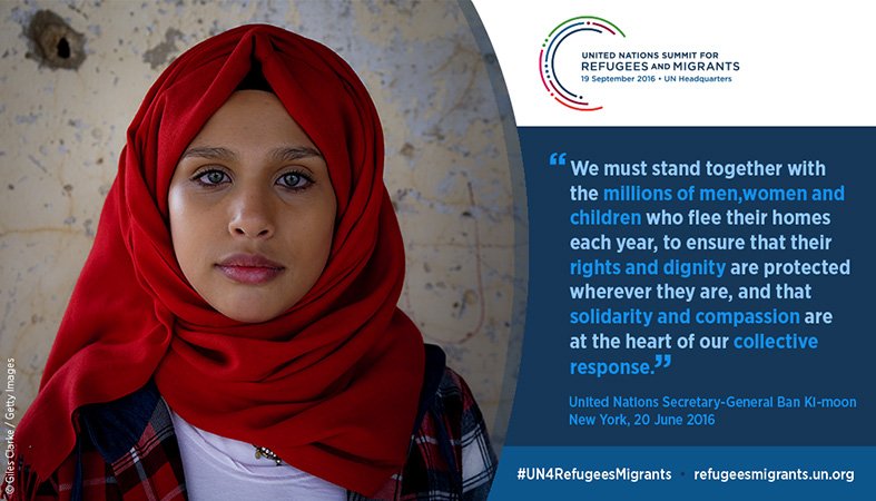 IOMatUN's tweet photo. It is time to make a stand for refugees&amp;migrants at the UN Summit https://t.co/hLpu36AO1b #UN4RefugeesMigrants https://t.co/ahUKJHxQeV