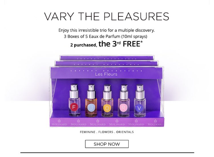 FragrantCat's tweet image. Good news for discovery set lovers. Special offer from Molinard. #fragrance #sampleset #specialoffer #perfume