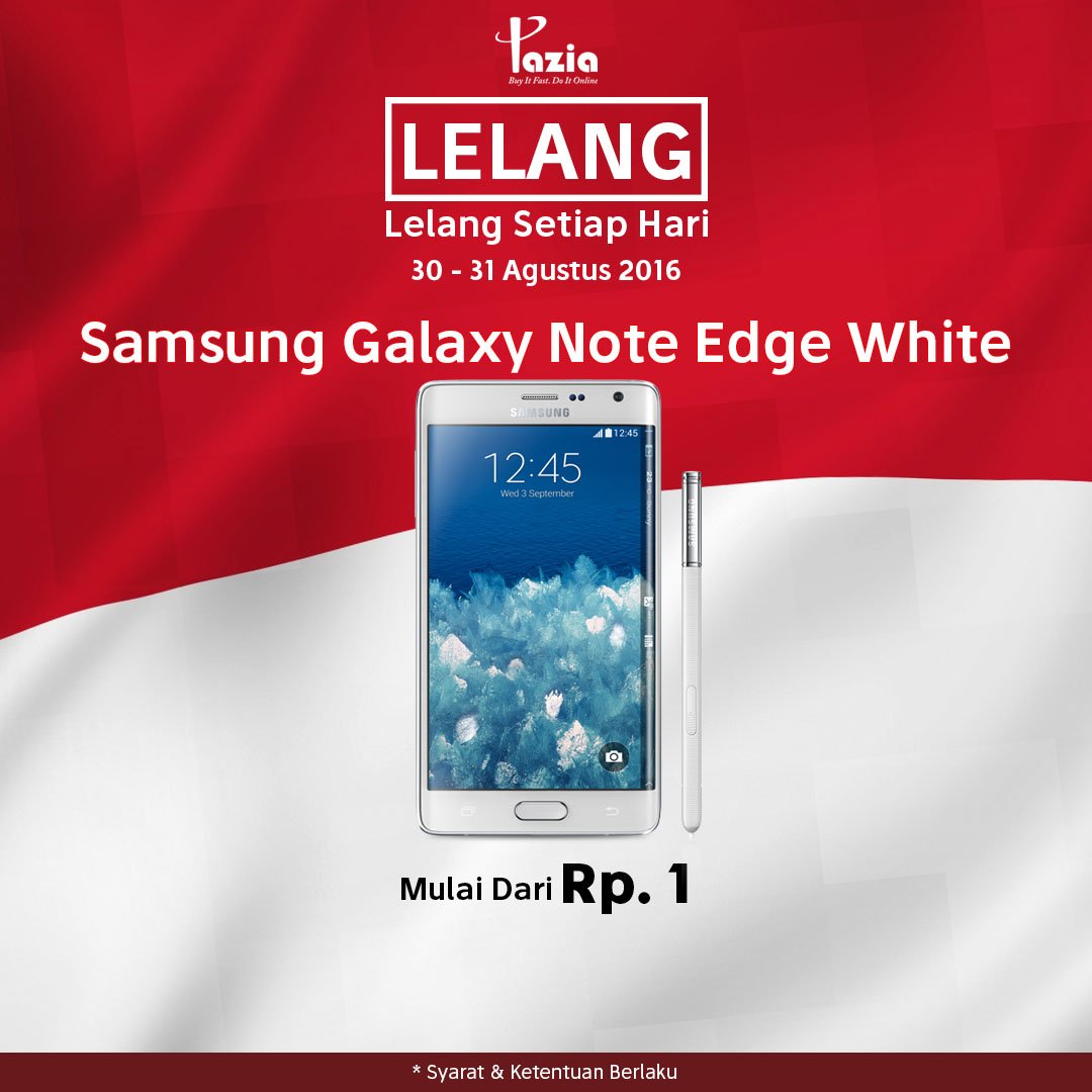 Hari ini Pazia mengeluarkan produk Samsung u/ di lelang. Berikan harga pnwaranmu skrg jga. goo.gl/QCFWCW