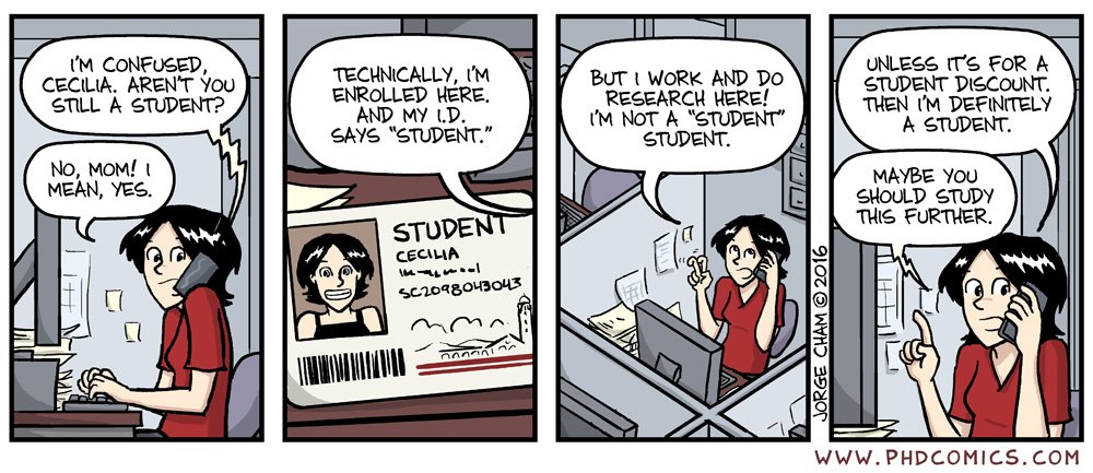 PHDcomics's tweet photo. Still a student? https://t.co/awvBaue4Ru https://t.co/P3U2k7rgHf