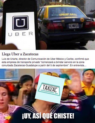 MDeMarioArmando's tweet photo. Que paso @Taxi_Zac no que bien buenos? @Uber les hará los mandados! https://t.co/3aIQLDOzpS
