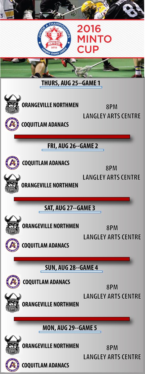 TheLockmonsters's tweet photo. The 2016 #MintoCup Final starts tonight between the @JrANorthmen and the @JuniorAdanacs.  Here is the full schedule. https://t.co/kLKfhtTfbn