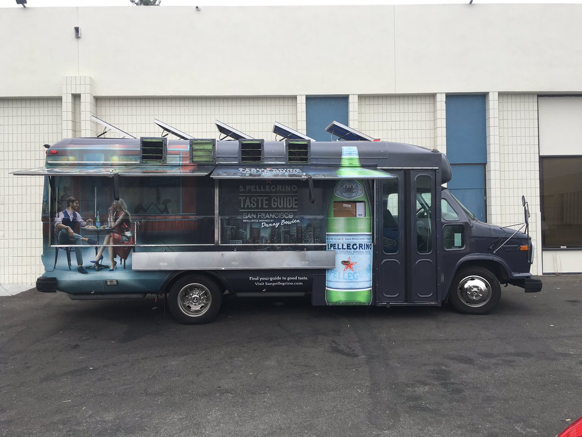 Trabajazo. Congrats! RT <a href="/VehicleWraps/">customvehiclewraps</a>: Food truck wrap take over for @SanPellegrino