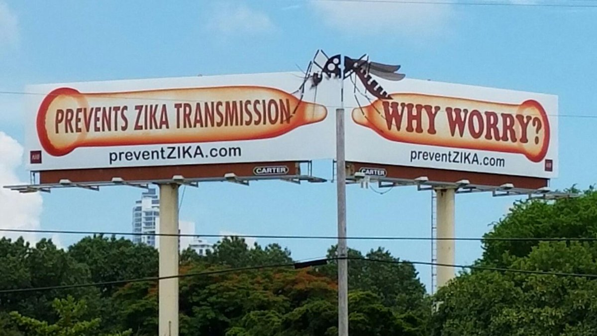 Billboard promoting condom use to prevent spread of #Zika erected in S. Fla. bit.ly/2bJYb6T?utm_me… https://t.co/uoZSiUdUOM