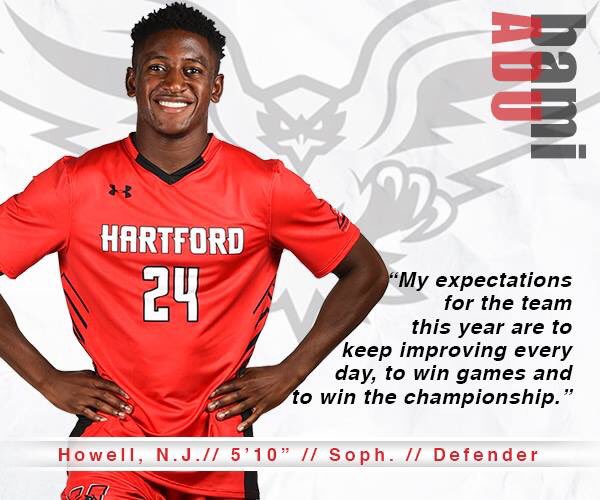 HartfordMSOC's tweet photo. Our season opener is tomorrow! Celebrate w/ this final feature on sophomore Bami Adu. https://t.co/AQSbvPnWcv https://t.co/b653YfzRKv