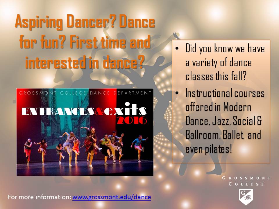 GrossmontEDU's tweet photo. Take advantage of our dance program and learn a variety of different styles this fall! #gotclasses https://t.co/DCRegCdzqR
