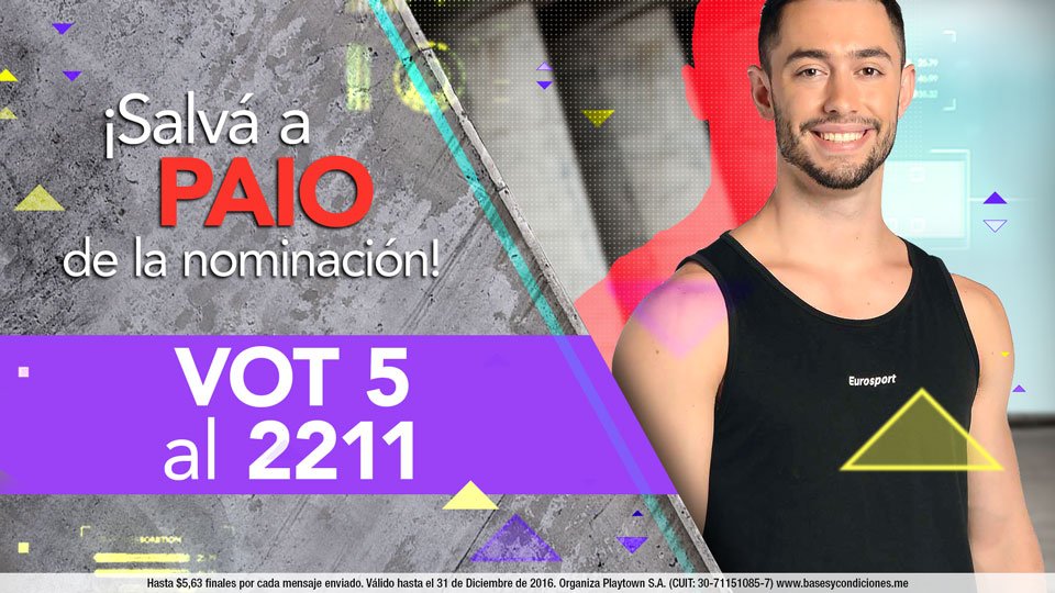 combatearg's tweet image. ¡Vos podés hacer que @PaioRodriguez no quede prenominado! Mandá VOT 5 al 2211 y ayudalo