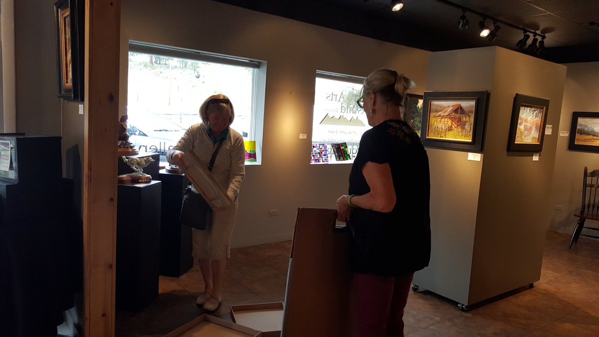 CACofEP's tweet photo. #PAR16 Prelude takedown day is a flurry of patrons circling one last time to buy with artists dropping off new! https://t.co/9qFbnhSWAy
