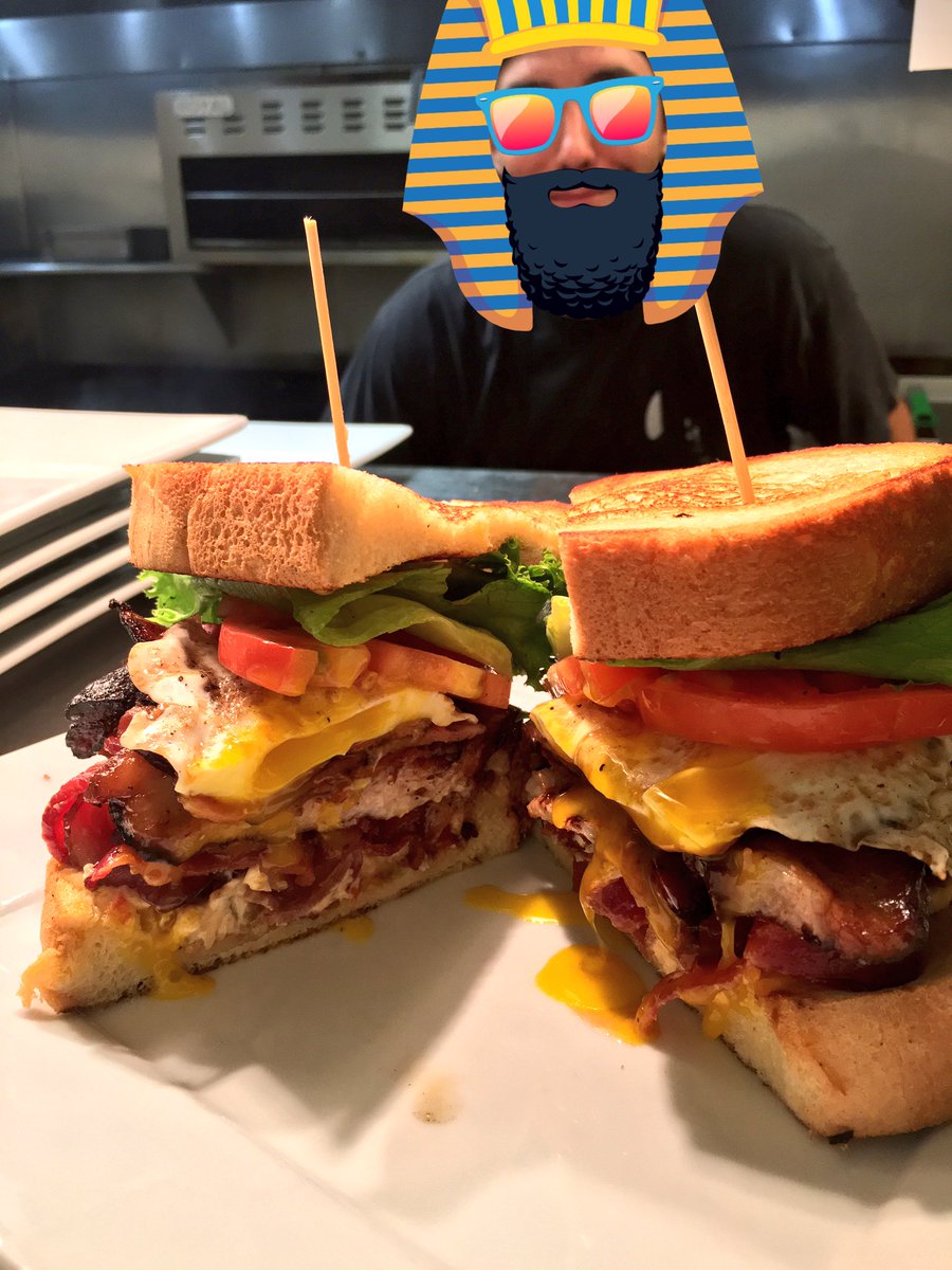 Garlander09's tweet image. "The Nate" aka our BLT with pork belly and an over easy egg..