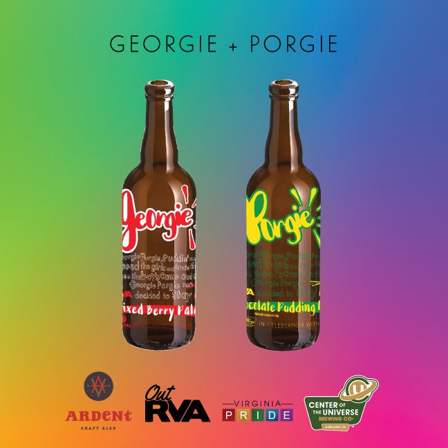 RichmondGrid's tweet image. Virginia Pride, OutRVA, Center of the Universe, and Ardent will release Pride 2016 beers Georgie and Porgie on 9/1.