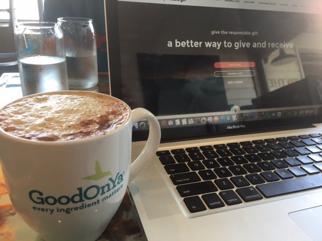 ResponsibleGift's tweet photo. Thx @GoodOnYaOrganic for the #Butta coffee. Thx too for being a @BCorporation, hope to join ya soon! https://t.co/iRvnIaTPjb
