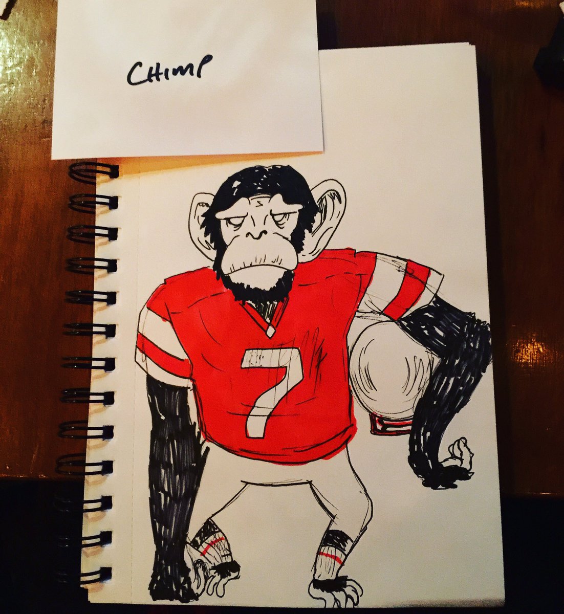 Playing the character challenge at <a href="/drinkdrawabdn/">Drink & Draw ABDN</a> pretty much making my own NFL character team