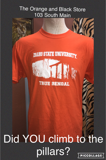 GoOrangeBlack's tweet photo. One of our most popular designs is back in orange!  The Orange and Black Store, 103 So Main. @ISUBengals #idahostate https://t.co/5gTAmsAI16