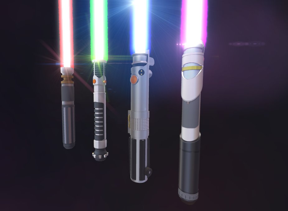 Pattrigue On Twitter Robloxdev Made 4 New Lightsaber Hilts In Blender Picture Taken In Roblox Studio Lens Flares Added In Photoshop - how to make a lightsaber in roblox studio