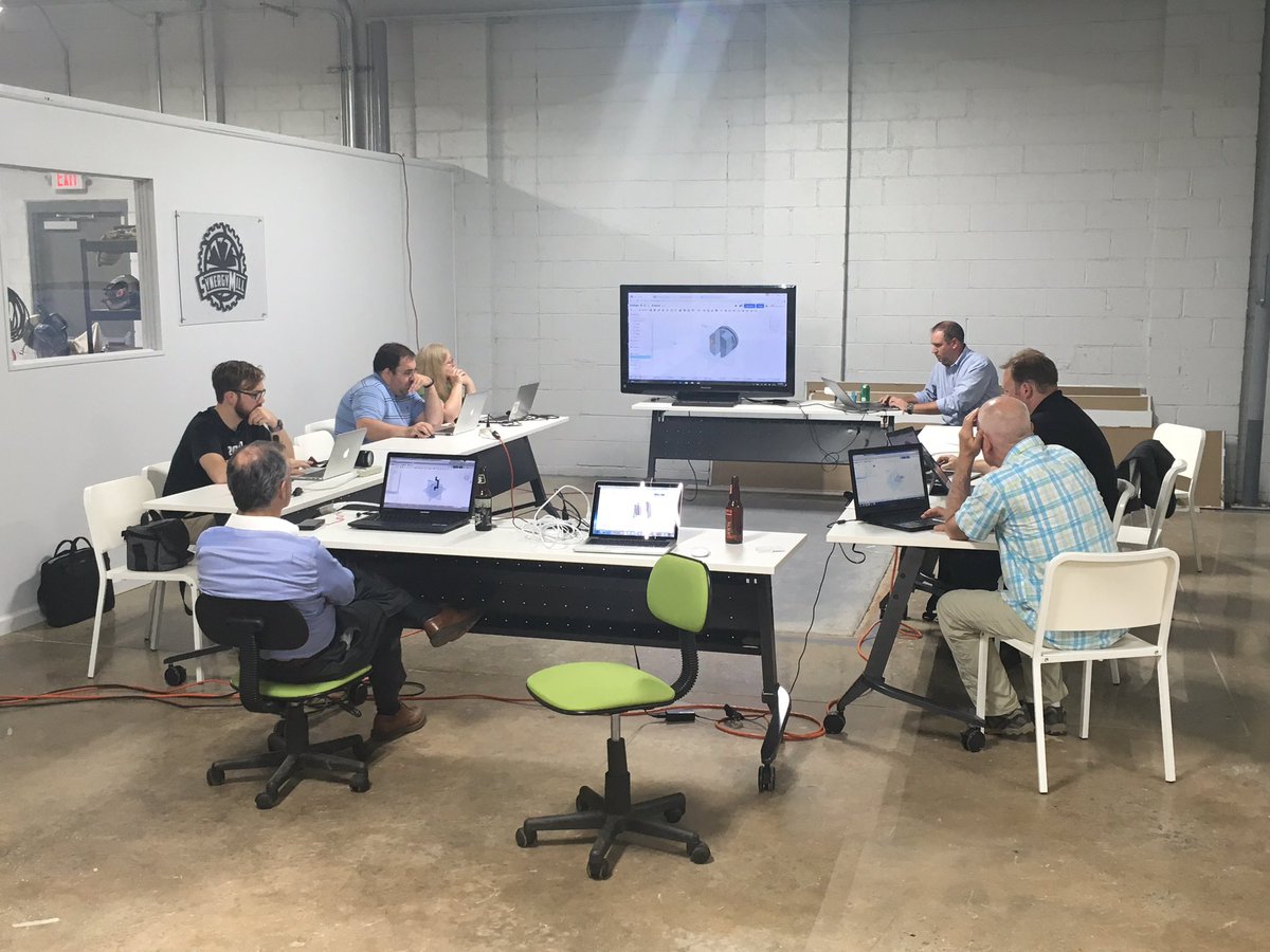 Had a blast designing cool stuff. Thanks to <a href="/synergy_mill/">synergymill</a> for hosting our Intro to <a href="/Onshape/">Onshape by PTC</a> class! #design #cad