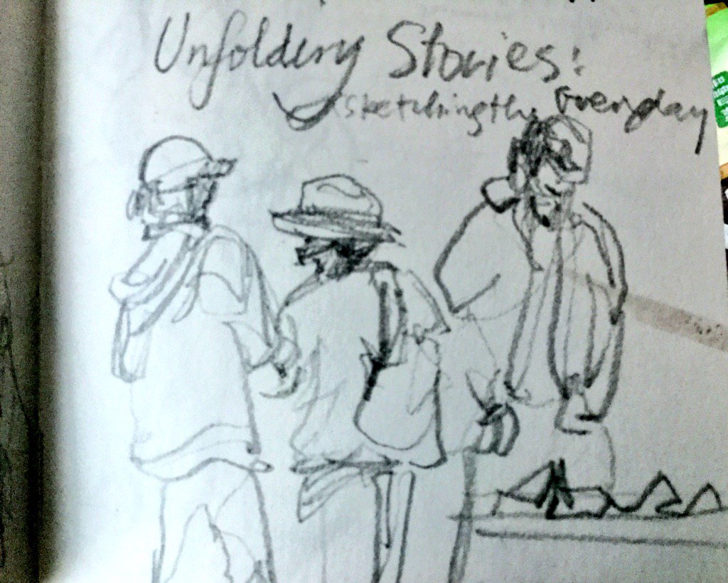 mariaregina_t's tweet photo. #uskmanchester2016 #urbansketchers more quick sketches. I drew Pip Seymour stall because I can't buy them all :) https://t.co/iGHCSukN7s
