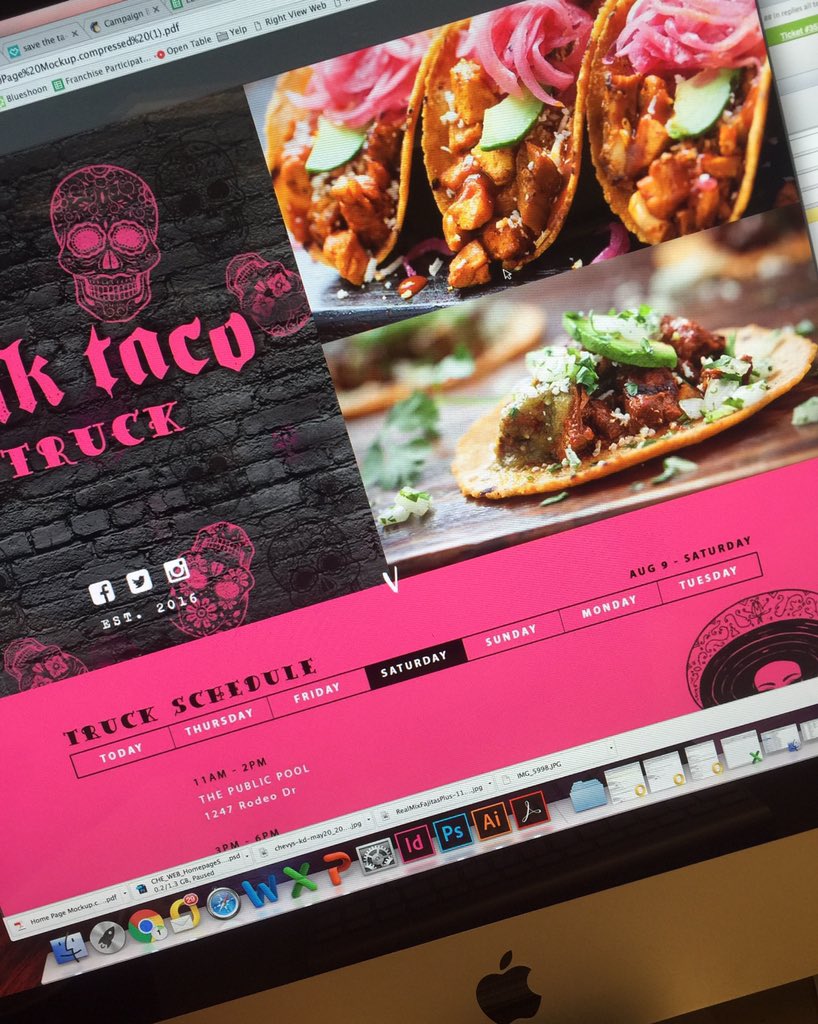 Working on finishing our new truck website! Where do you want to see the #pinktacotruck? Let us know! #laeats