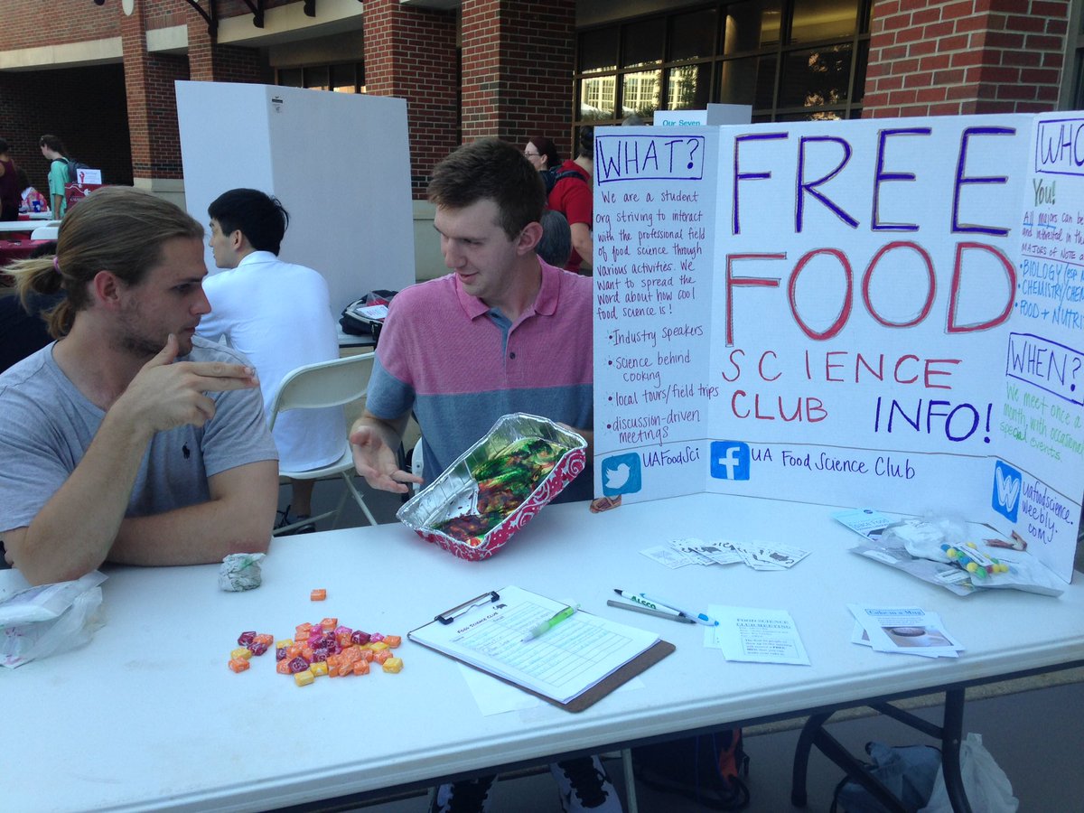 UAFoodSci's tweet photo. Come see us! @theSOURCEua 's Get On Board Day! 5-9 PM. Table 18. We have Starbursts 
#FSC #RollTide https://t.co/JxLEbyE0aV