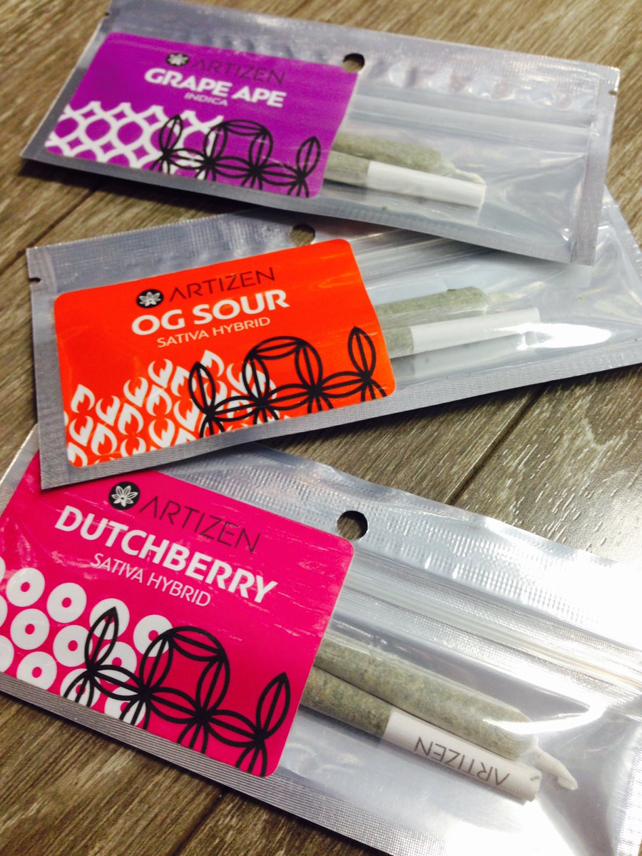 KushMartEvt's tweet photo. Artizen 2-pack joints are back!! We know how much you love 'em. 😛 #GRAPEAPE #DUTCHBERRY #OGSOUR @artizencannabis https://t.co/sexy9208Hb