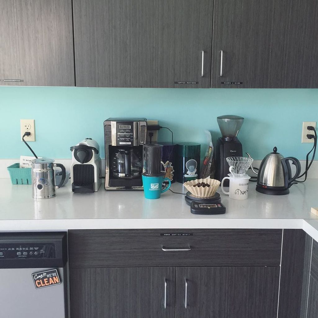 CustomerIO's tweet photo. We like our coffee. #coffee #workkitchen #headquarters #coffeestation #dripcoffee #nespres… https://t.co/xzMnA4qgkC https://t.co/61hNaKzZu3