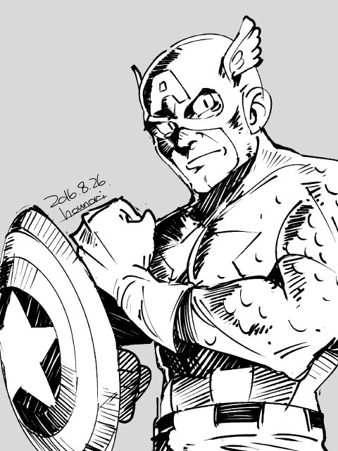 お絵描き:キャプテンアメリカ 