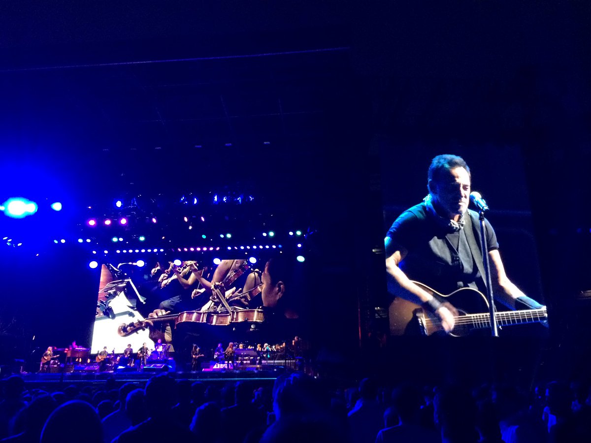 springsteen's tweet image. Opening Night 2 at @MLStadium with "NYC Serenade" and strings! #TheRiverTour