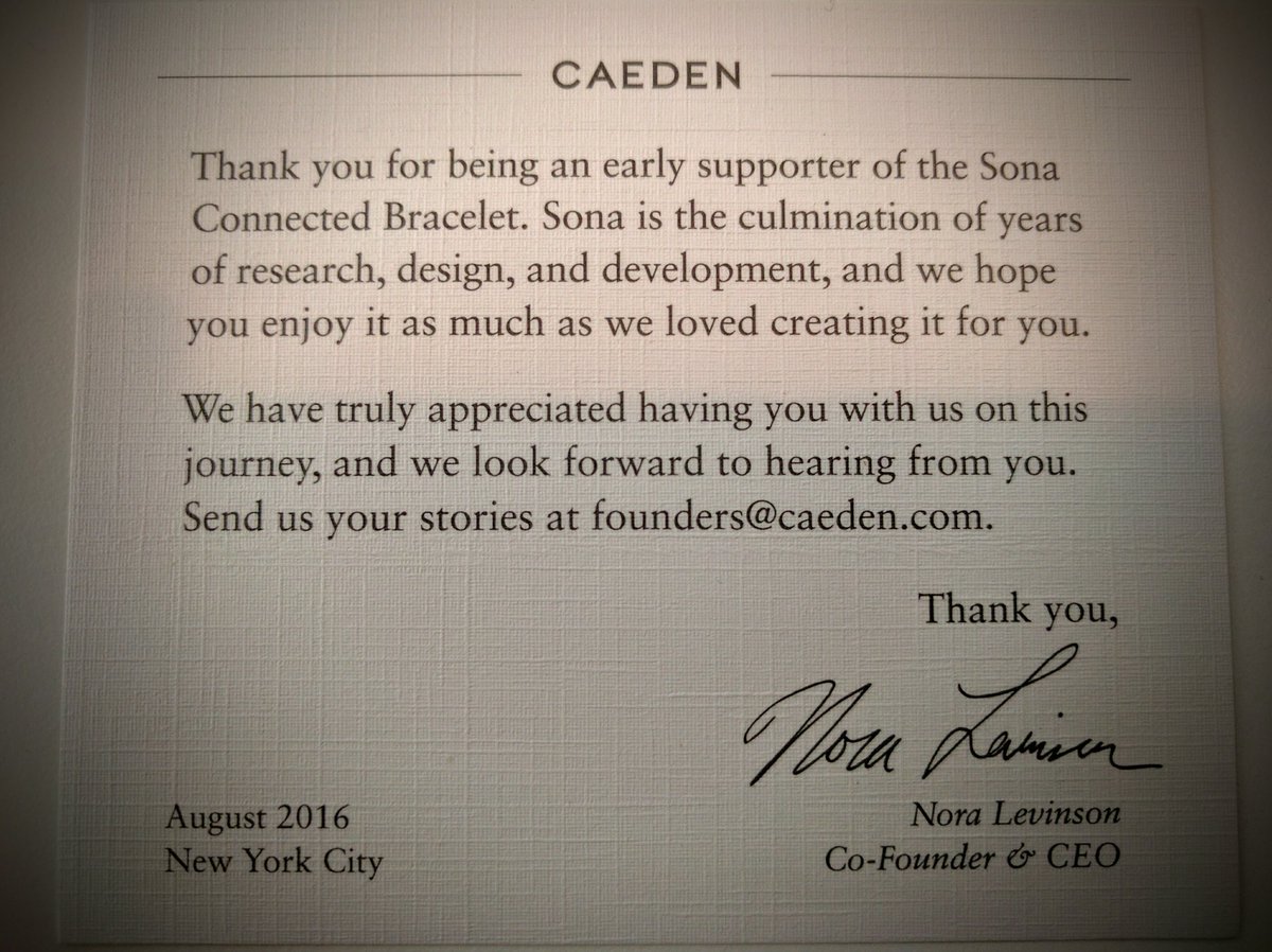 That's a classy CEO product welcoming message ... <a href="/CaedenOfficial/">CAEDEN</a>