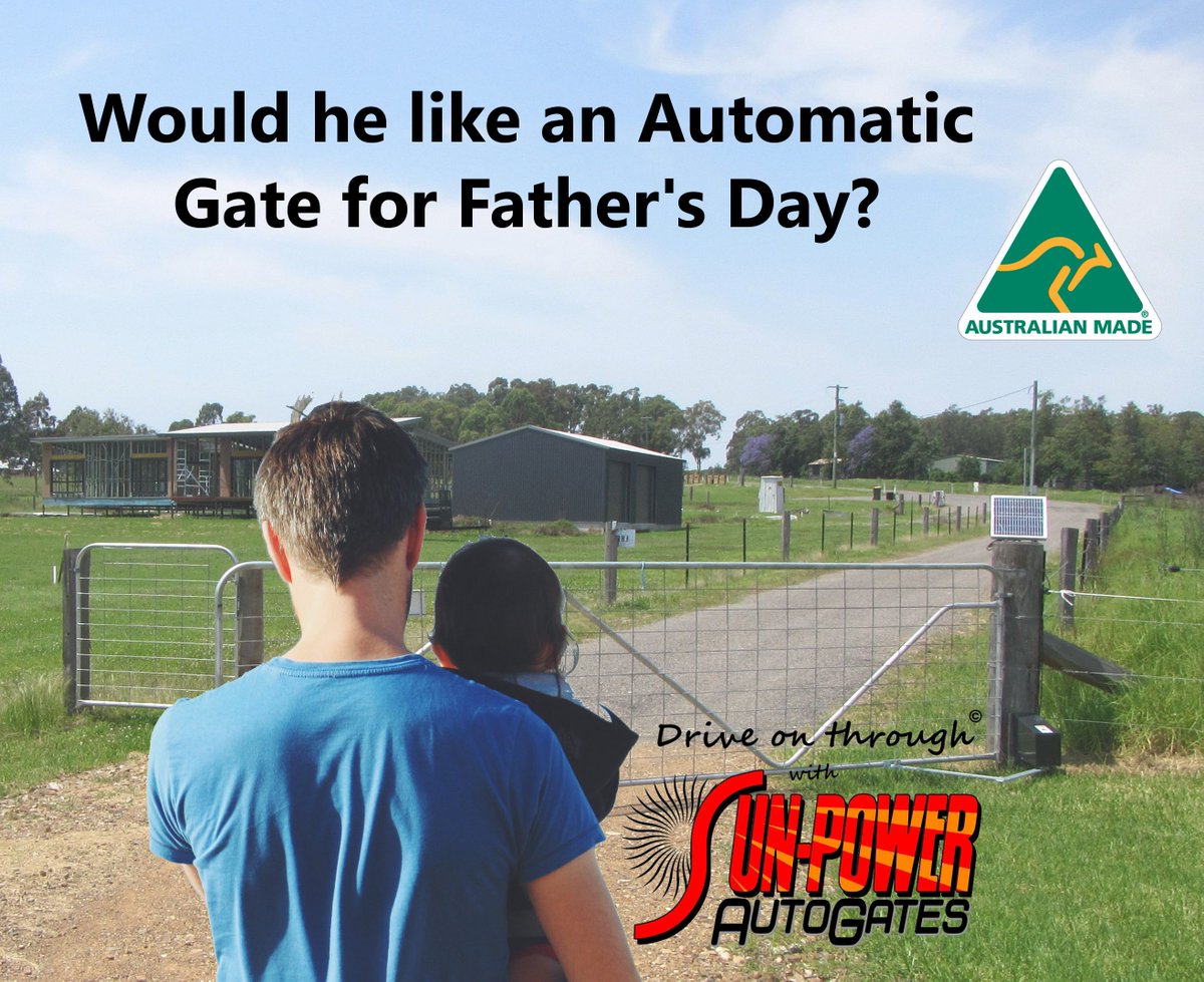 SunPWRautoGates's tweet photo. Dad, 'Drive on through'
#FathersDay #FathersDayAustralia #AustralianMade #DriveOnThrough
https://t.co/hX41gDWWX6 https://t.co/Dgpp0NibCG
