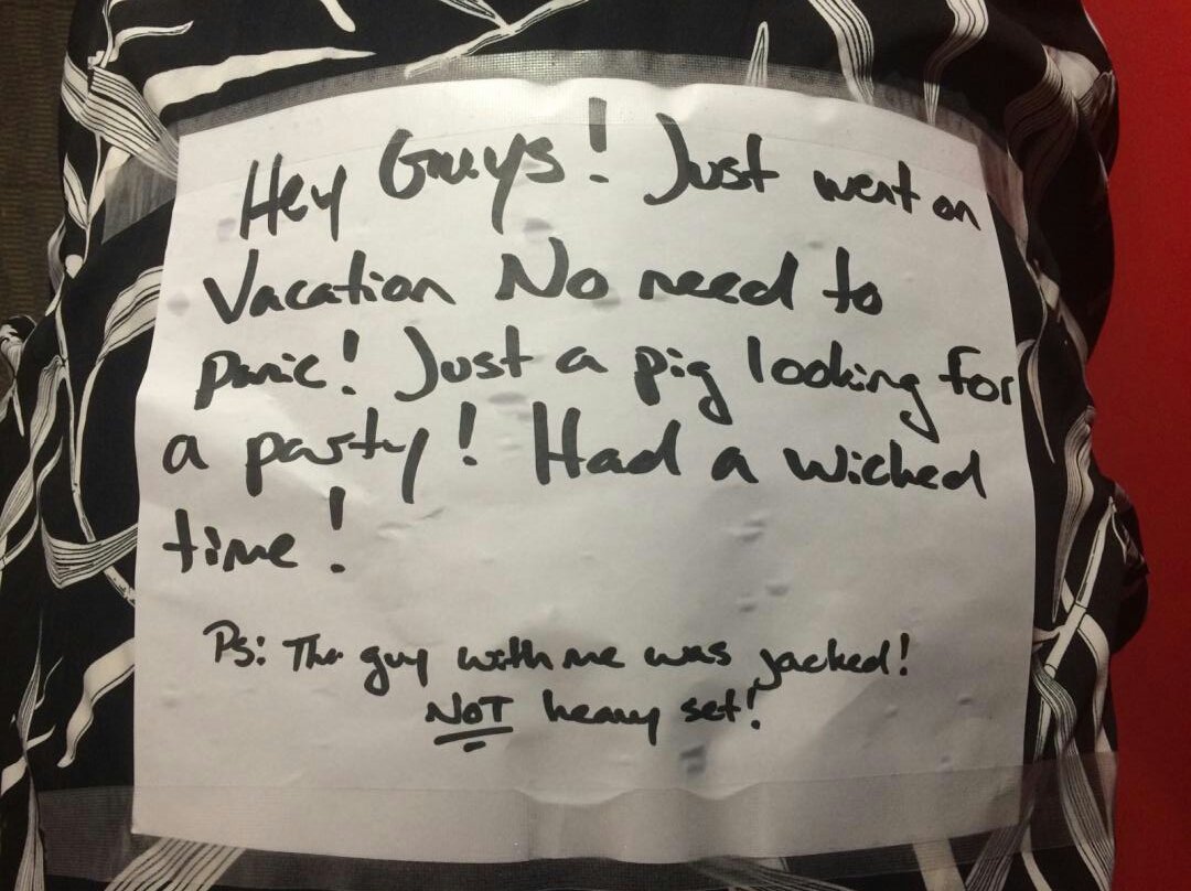 JDfromCJAY's tweet photo. BREAKING: Henry the Pig has been dropped off at @CJAY92. He goes home to @unicorncalgary tomorrow! #BringHenryHome https://t.co/lnzeWpiLNo