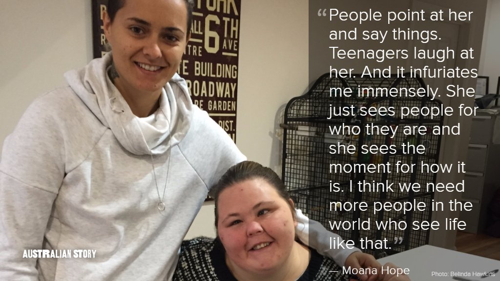 Meet <a href="/moanahope/">Moana Hope</a> VFL leading goal kicker &amp; fulltime carer for her sister Lavina | #AustralianStory 8pm <a href="/ABCTV/">abctv</a>