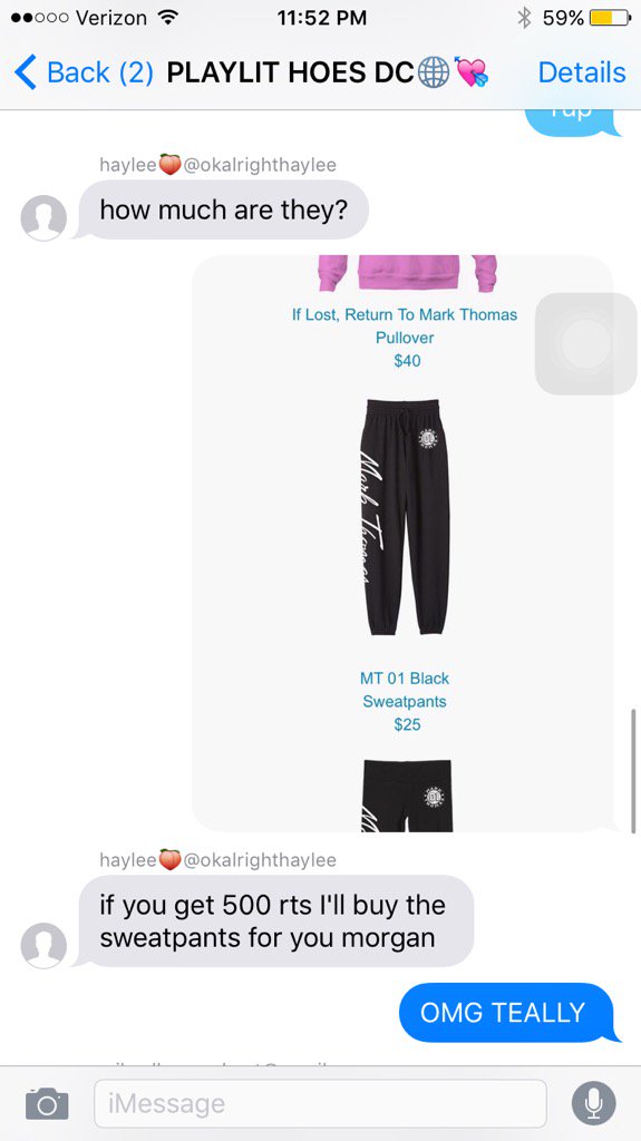 TumbIrthomas's tweet photo. GET THIS TO 500 RTS AND @okalrighthaylee WILL BUY ME @duhitzmark SWEATPANTS https://t.co/mlJOg2Qc7Q